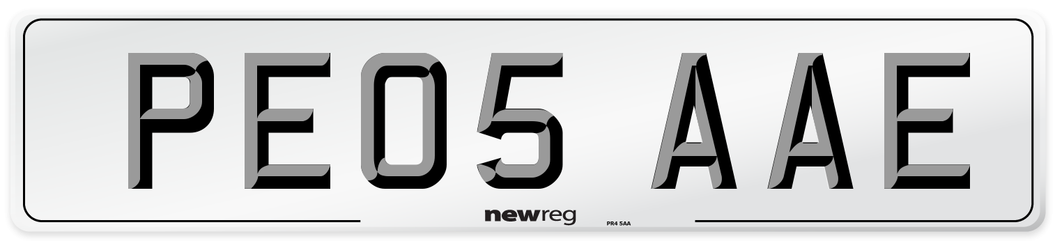 PE05 AAE Number Plate from New Reg